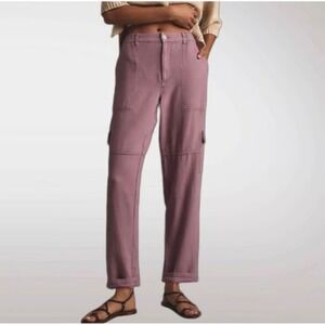Pilcro x Anthropologie Slim Linen Beach Cargo Pants Purple XXS